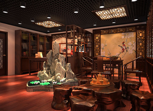 四合茗苑中式小型會所設計專題案例----[四合茗苑](圖文)