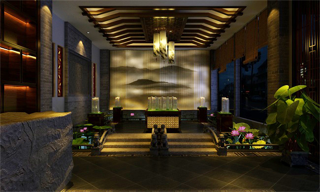 茶樓水系設(shè)計(jì)里的荷花裝點(diǎn)