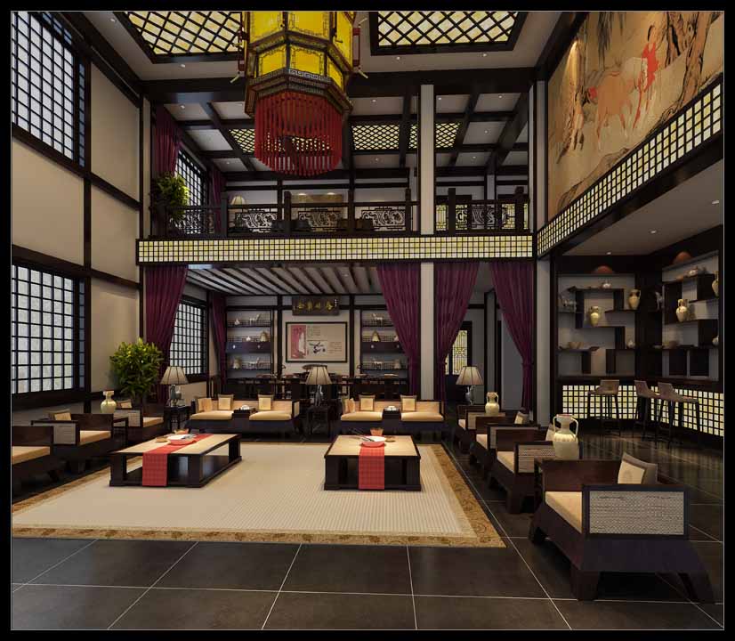 私人中式會所-衡水漢魏公館效果圖展示(一)