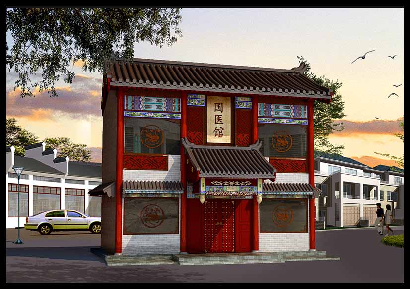 中式裝修懷化國醫館養生館方案效果圖