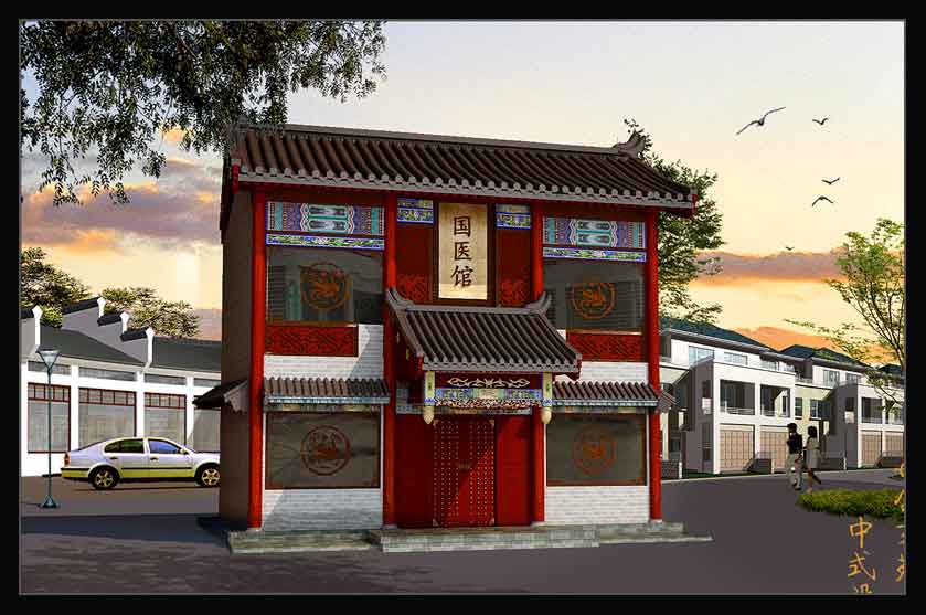 湖南懷化國醫(yī)館中醫(yī)養(yǎng)生館中式裝修設(shè)計