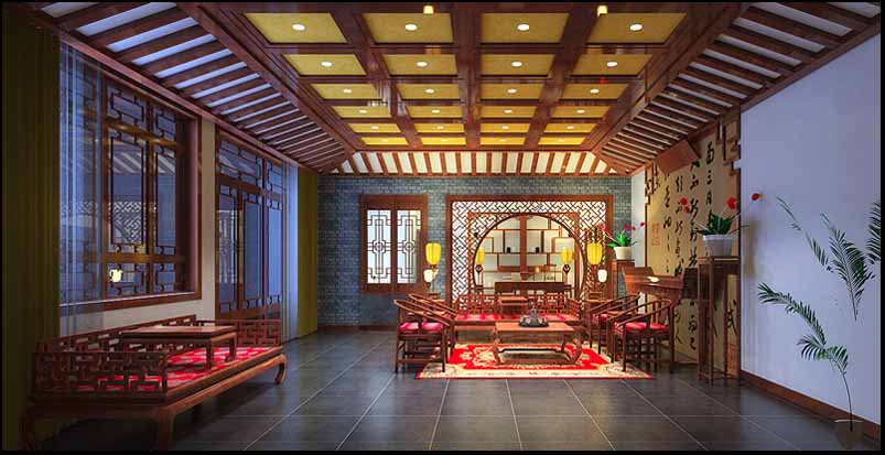 潘女士四合院餐廳中式設計效果圖