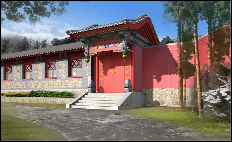 北京八大處四合院中式設計效果圖