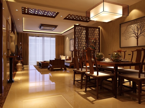 中式古典裝修樣板房設計案例賞析----[四合茗苑](圖文)