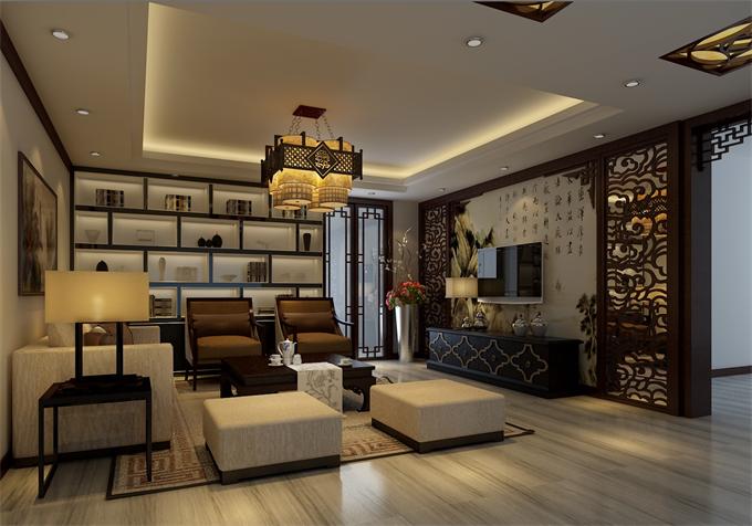 現代中式風格樣板間設計方案----[四合茗苑](圖文)