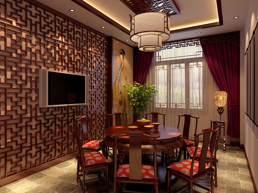 個性展現 中式酒店裝修設計設計空間中的古韻----[四合茗苑](圖文)