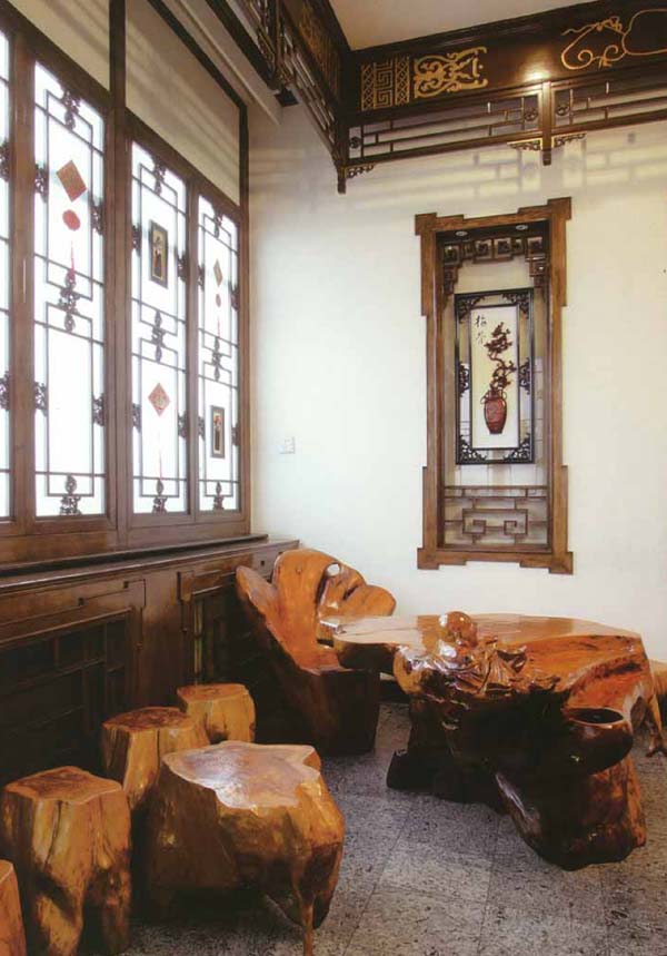 在中式氛圍濃郁的高檔茶樓裝修中體現(xiàn)出中式水墨丹青般的藝術(shù)氛圍----[四合茗苑](圖文)