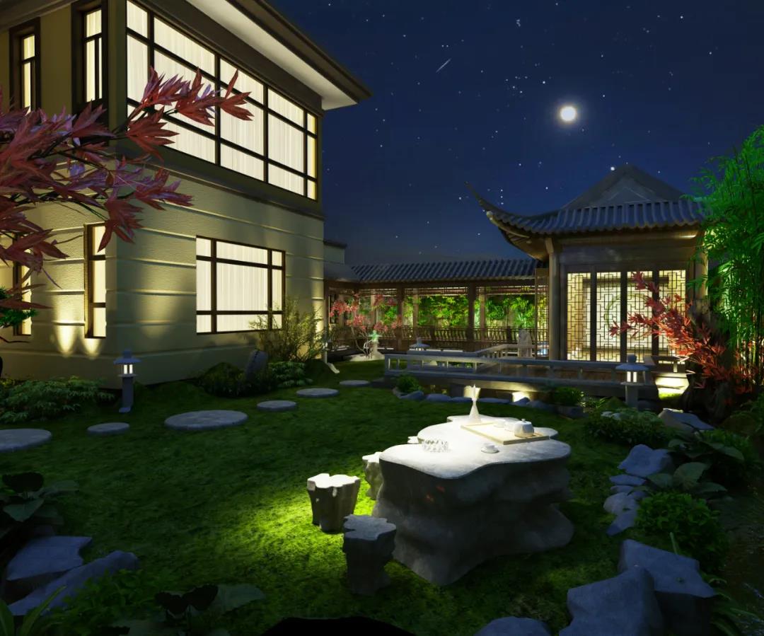 這套總面積638㎡的，用新中式禪意