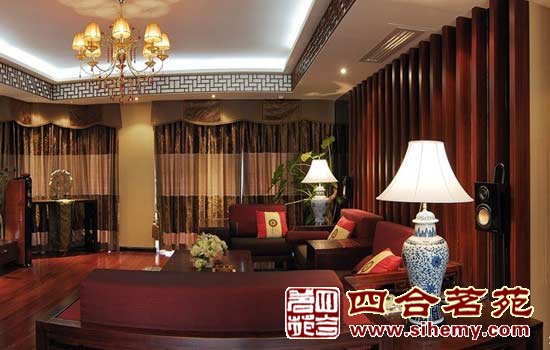 現代中式別墅樣板間，中式風格樣板間裝修效果圖