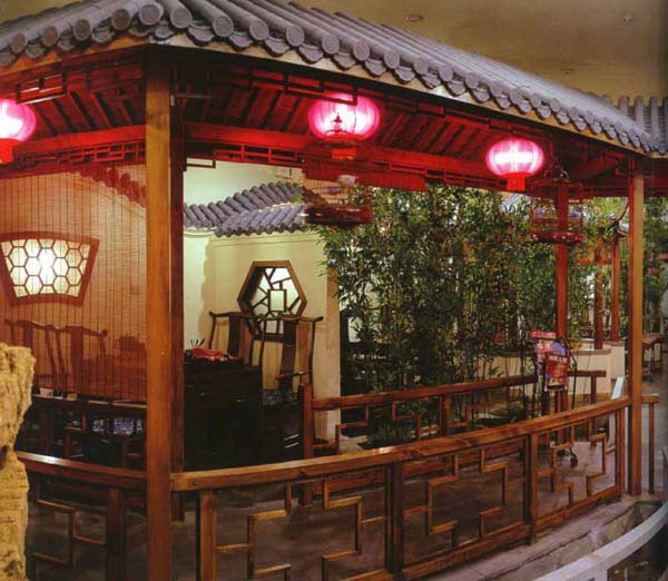 淺析爾雅的中式古典風(fēng)格茶樓在庭院布局中硬景技巧----[四合茗苑](圖文)