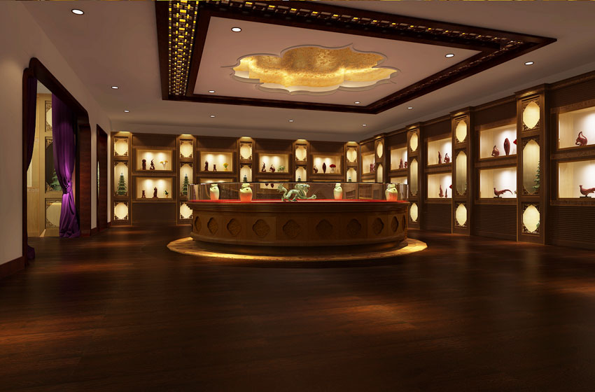 珠光寶氣 珠寶中式展廳設(shè)計(jì)案例----[四合茗苑](圖文)