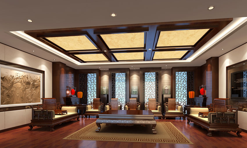 北京中式展廳設(shè)計(jì)兼容并包的技巧----[四合茗苑](圖文)