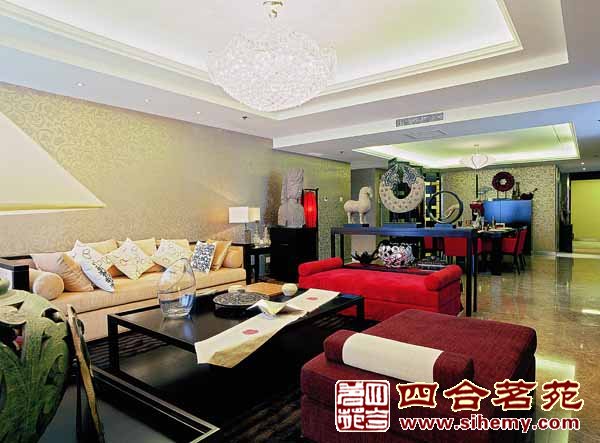 北京官園西派公寓現代中式別墅樣板間案例（一）